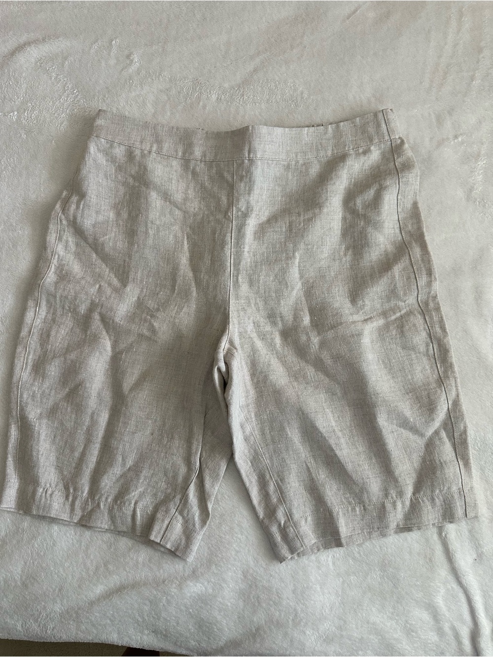 Chico's Neutral Taupe Linen Shorts Size 0.5